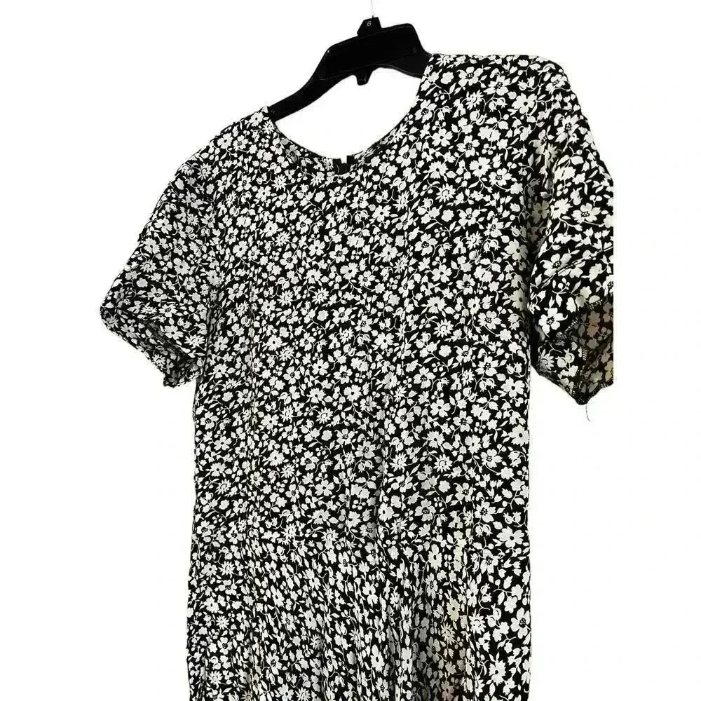 Polo Ralph Lauren Viscose Dress With Floral Pattern Short Sleeve Size 10 Flared